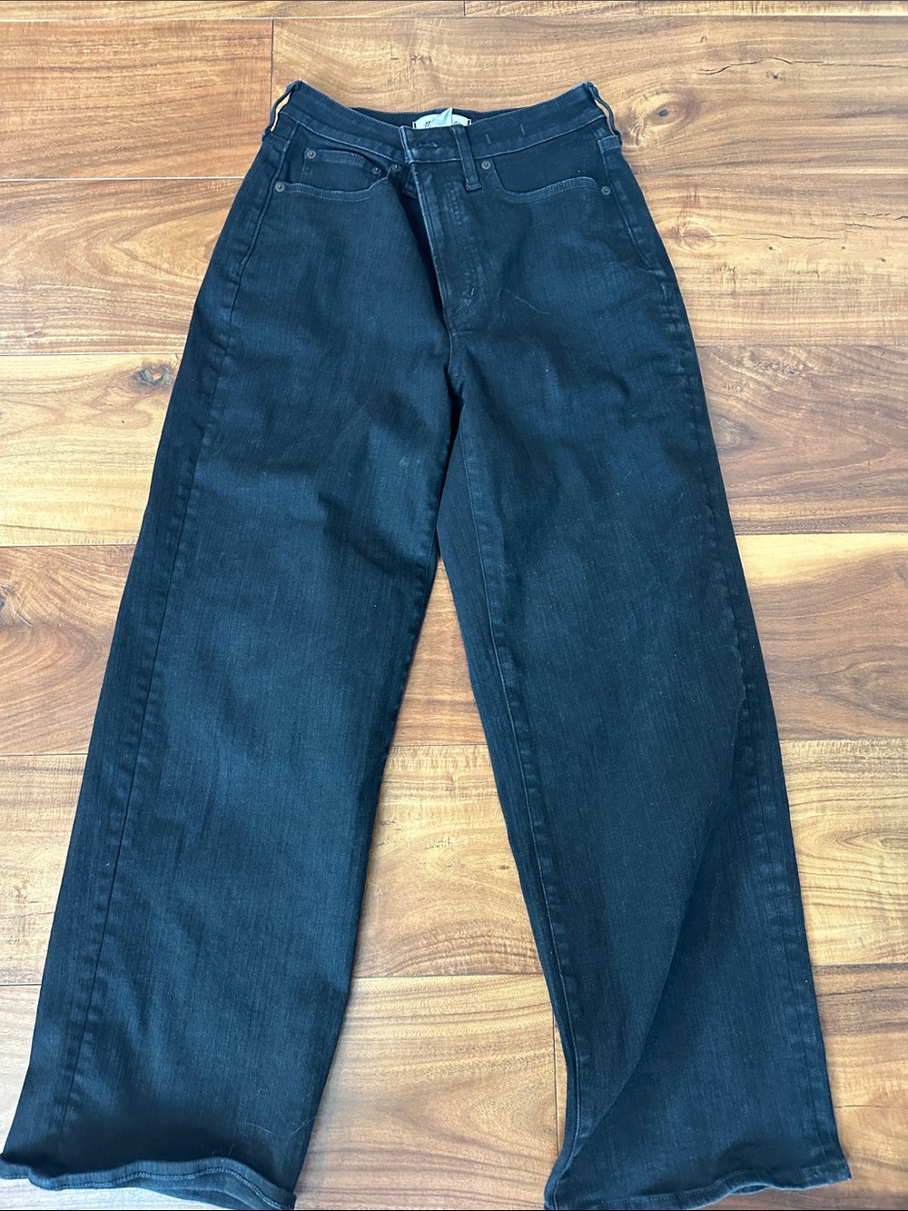 Madewell Black Relaxed Wide-Leg Jeans